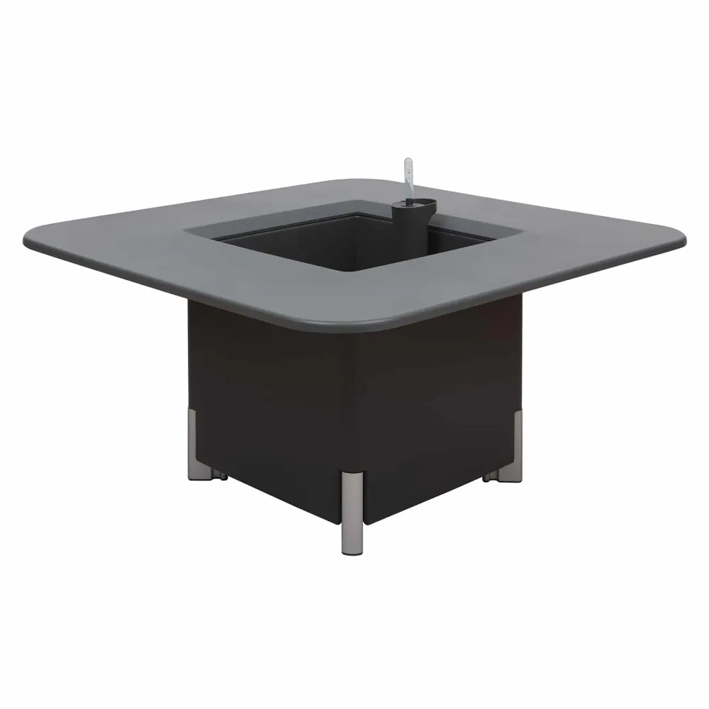Kit mondum mediterráneo 45ca: jardinera personalizable cuadrada antracita 45h pata