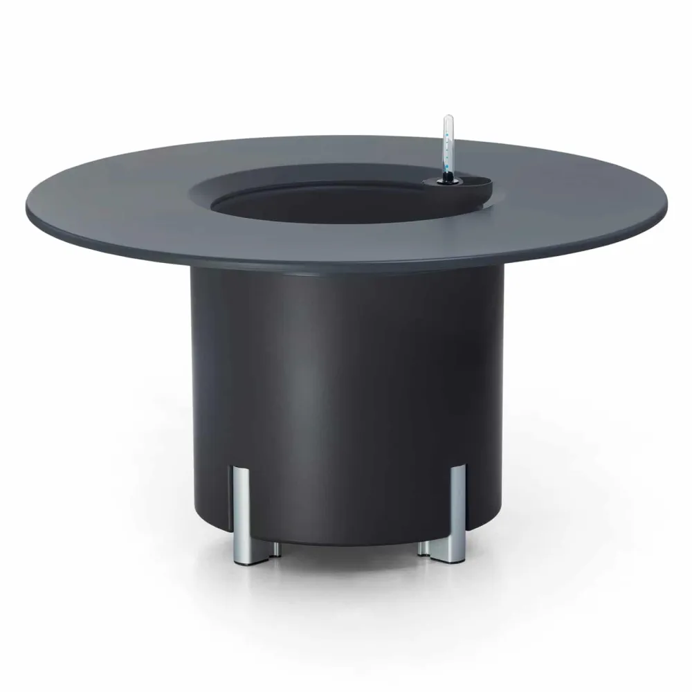 Kit mondum mediterráneo 45ra: jardinera configurable redonda antracita 45h patas