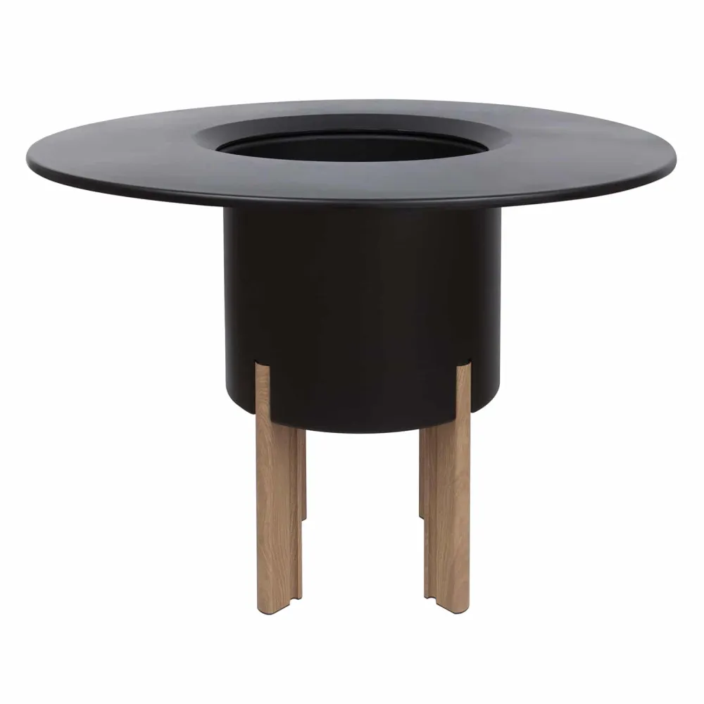 Kit mondum mediterráneo 75rn: jardinera configurable redonda negra 75h patas alu