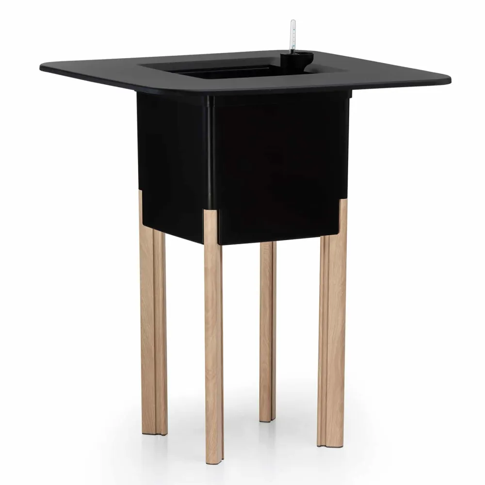 Kit mondum mediterráneo 95cn: jardinera configurable cuadrada negra 95 h patas