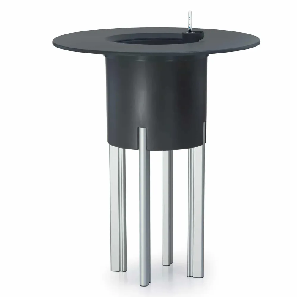 Kit mondum mediterráneo 95ra: jardinera ensamblable redonda antracita 95h patas para Espacios Pequeños