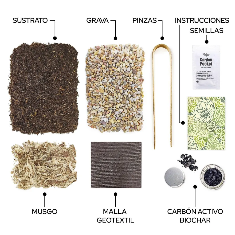 Kit Monta tu Terrario Vertical, Perfecto Regalo Garden Pocket