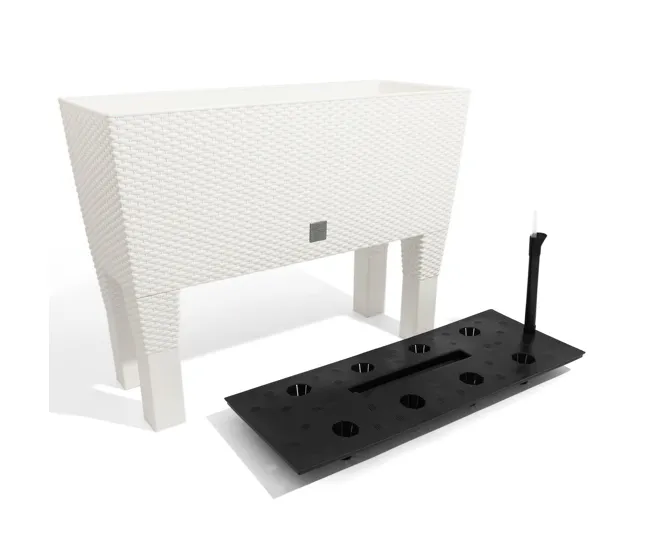 Maceta alta 72 L Prosperplast Rato case high de plástico en color Blanco, 65 largo x 80 (ancho) x 33 (profundo) cms