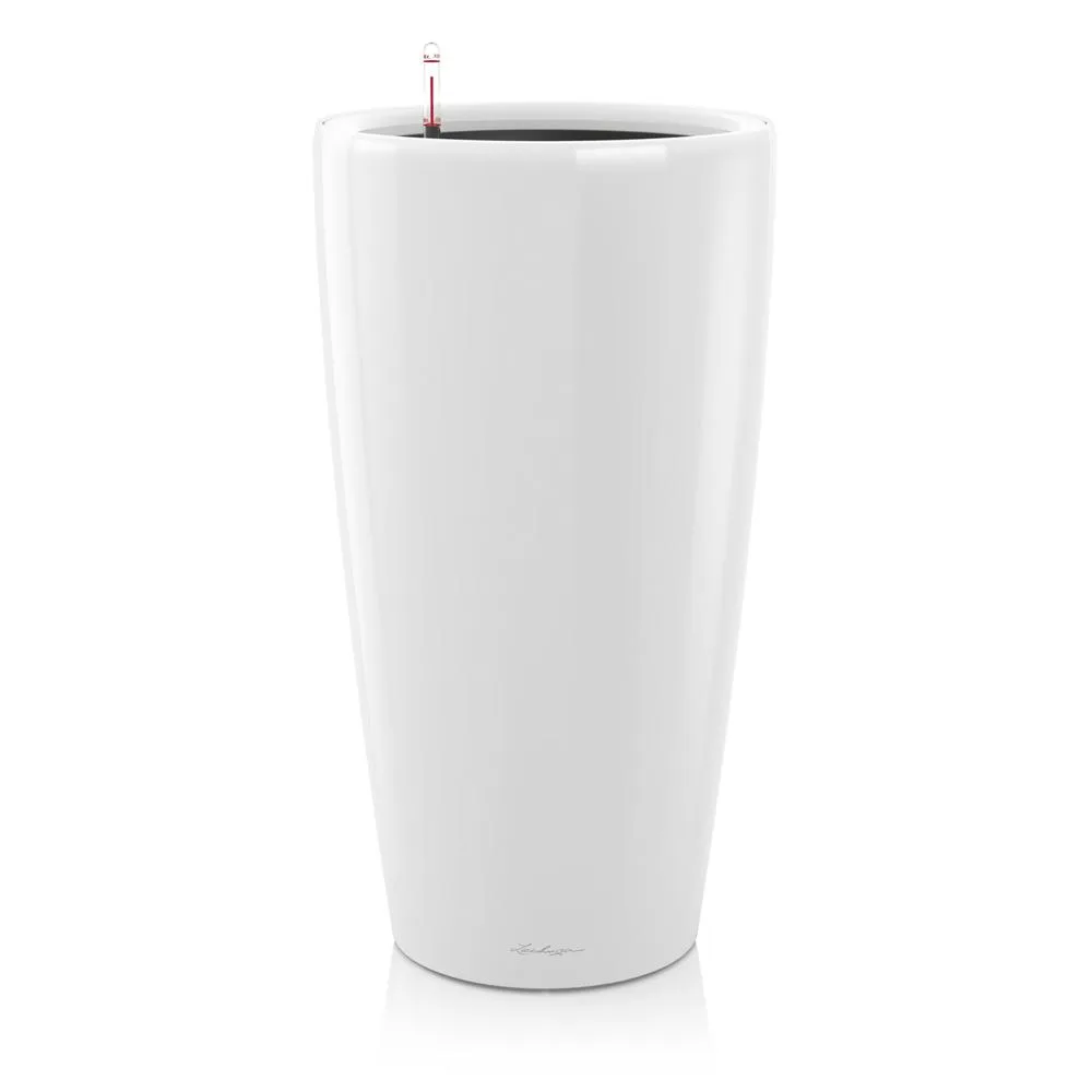 Maceta Biodegradable de Fibra Maceta rondo exclusivo 32 - kit completo, blanco brillante ø 32 cm