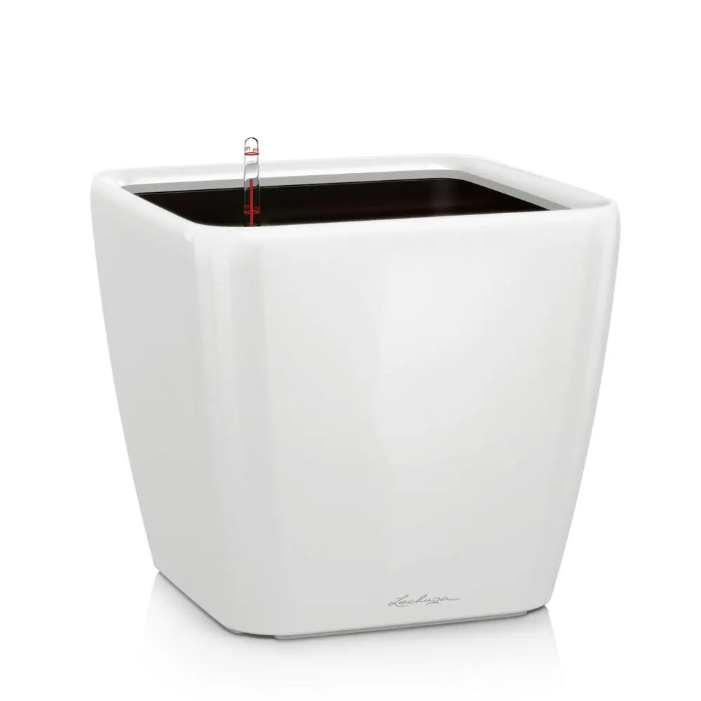 Maceta quadro premium ls 43 - kit completo, blanco deslumbrante 43 cm | Drenaje Mejorado |