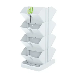 Pack 2 maceteros verticales Prosperplast Pequeño Cascade de plastico en color blanco 19,5 (largo) x 11,4 (ancho) x 47,5 (a...