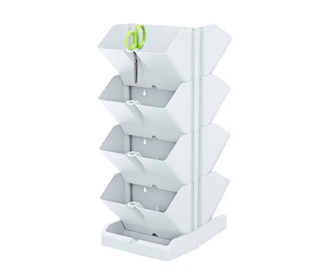 Pack 2 maceteros verticales Prosperplast Pequeño Cascade de plastico en color blanco 19,5 (largo) x 11,4 (ancho) x 47,5 (a...