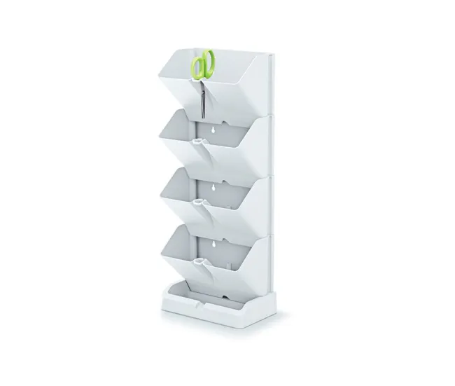 Pack 2 maceteros verticales Prosperplast Pequeño Cascade de plastico en color blanco 19,5 (largo) x 11,4 (ancho) x 47,5 (a...