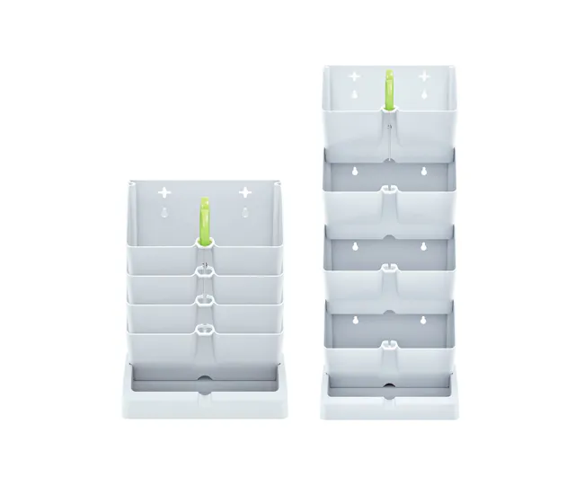 Pack 2 maceteros verticales Prosperplast Pequeño Cascade de plastico en color blanco 19,5 (largo) x 11,4 (ancho) x 47,5 (a...