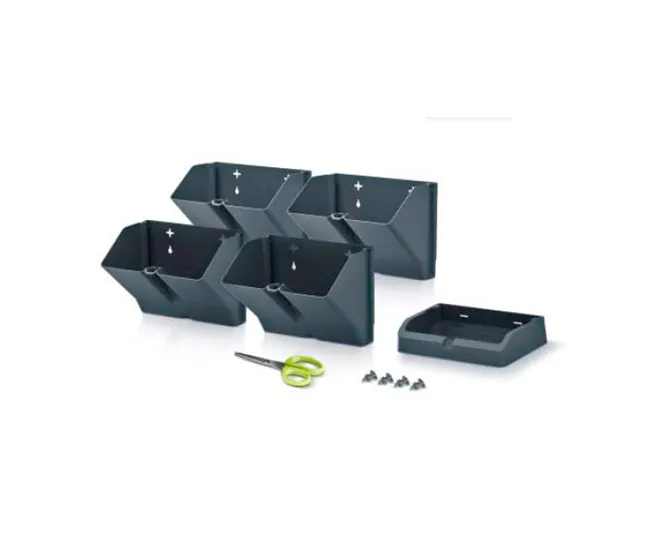 Pack 2 maceteros verticales Prosperplast Pequeño Cascade de plastico en color blanco 19,5 (largo) x 11,4 (ancho) x 47,5 (a...