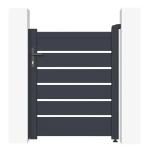 Puerta de jardín vogel 1m h.120cm + kit de inversión de apertura con 3 Macetas de Diferentes Tamaños