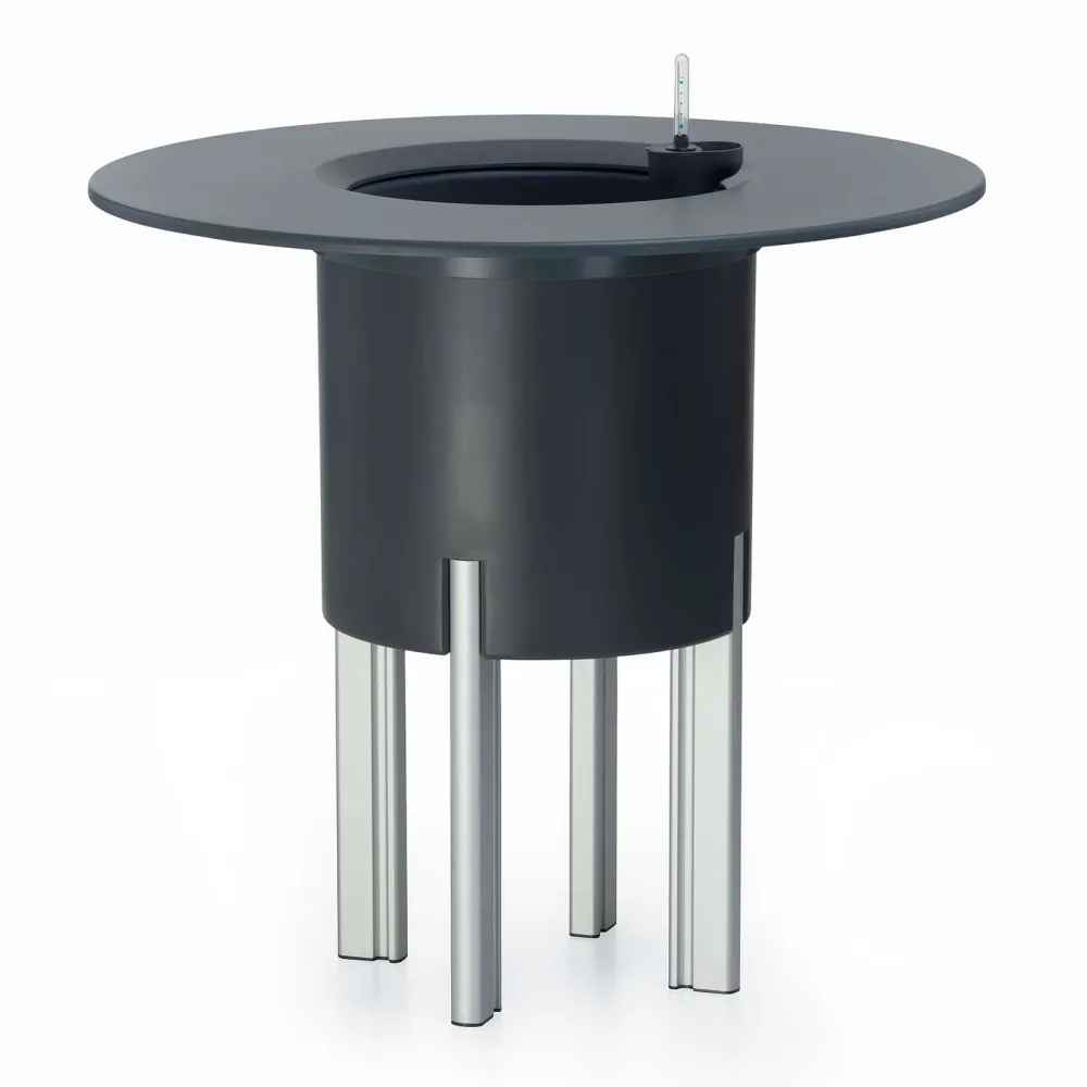 Resistente la Intemperie Kit mondum mediterráneo 75ra: jardinera ensamblable redonda antracita 75h patas