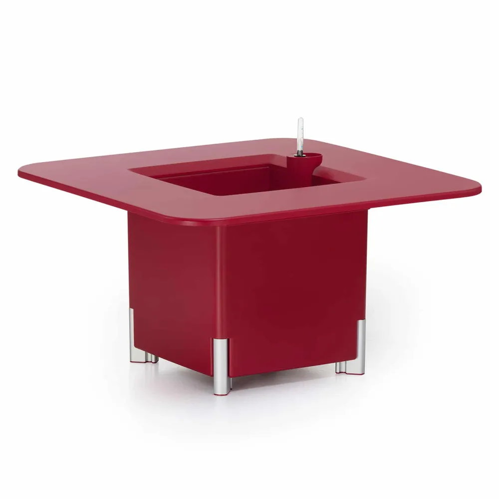 Sistema de Jardín Vertical Modular Kit mondum mediterráneo 45cr: jardinera personalizable cuadrada roja 45h patas alu
