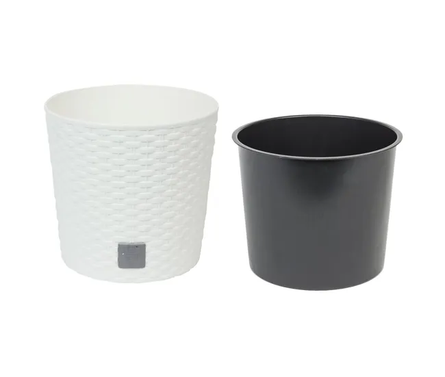 Sistema de Jardín Vertical Modular Maceta Redonda 4,7 Litros Rato Con Cubilete Para Plantar En Color Blanco 20 X 20 X 19 Cm