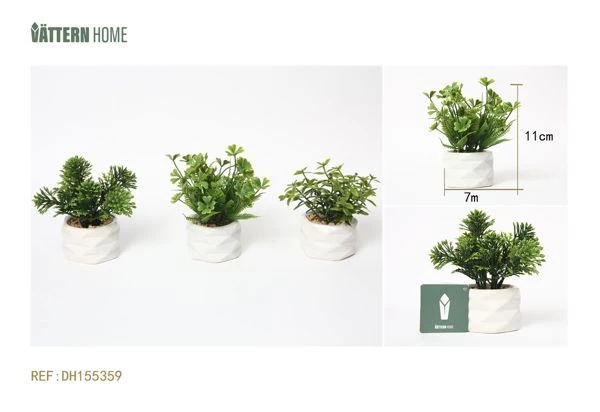 Sistema de Jardín Vertical Modular Paquete de tres macetas artificiales de cerámica de la serie de césped compacto de 7 x...