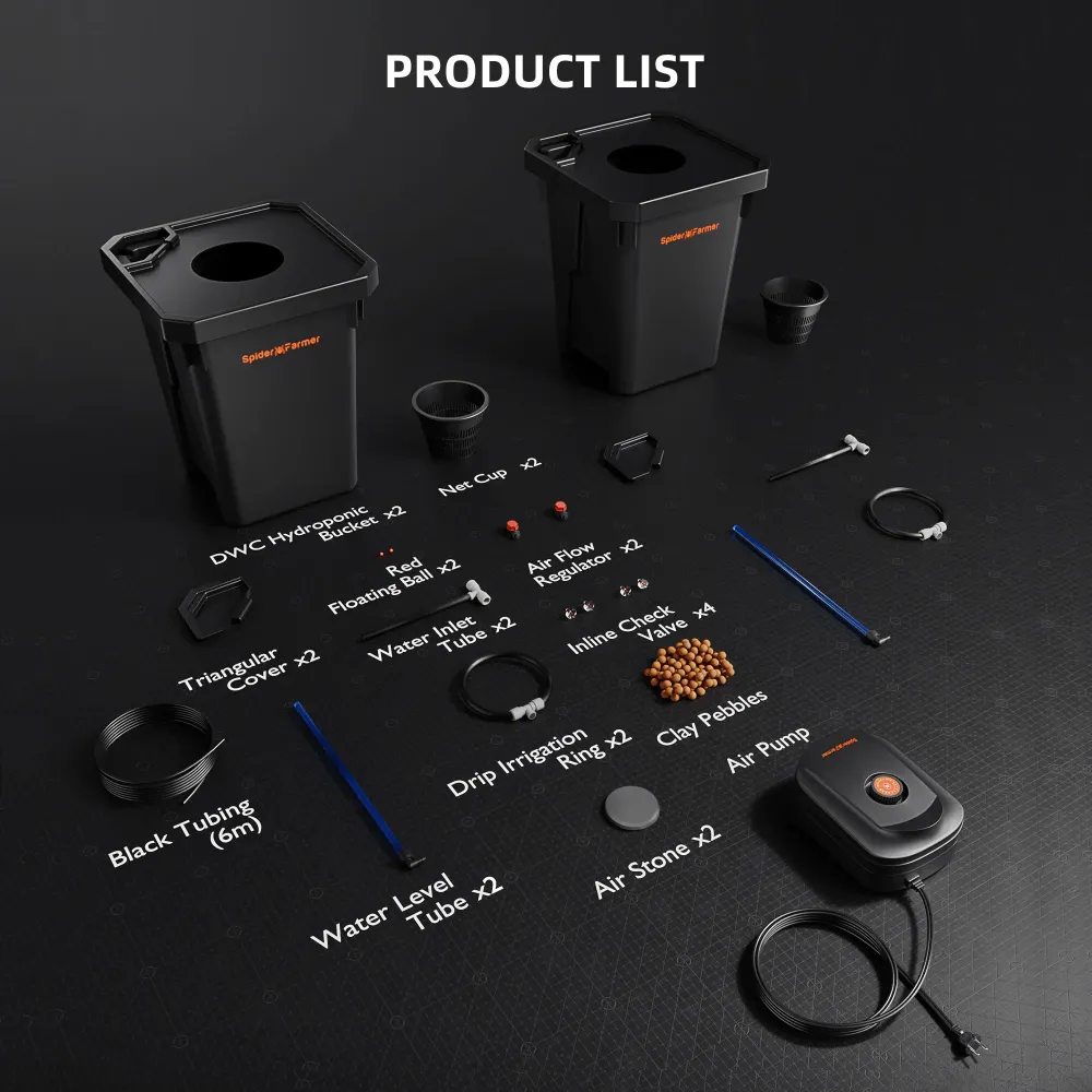 Profesional Certificado Sistema Hidropónico DWC Spider Farmer con Multirriego Insuperable – Kit de 2 Cubetas de 7 Galones...