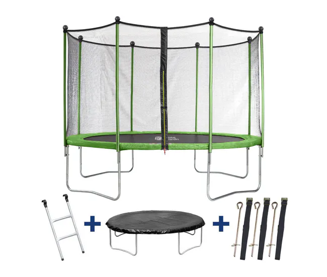 Aspirador para Estanque Trampolín " Yoopi " Ø 3.65 m - con red + escalera + cubierta de protección + Kit de anclaje - colo...