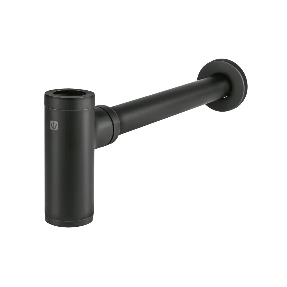 Céspol de bote minimalista 1 1/4', negro, para lavabo, Foset para Estanque de Jardín