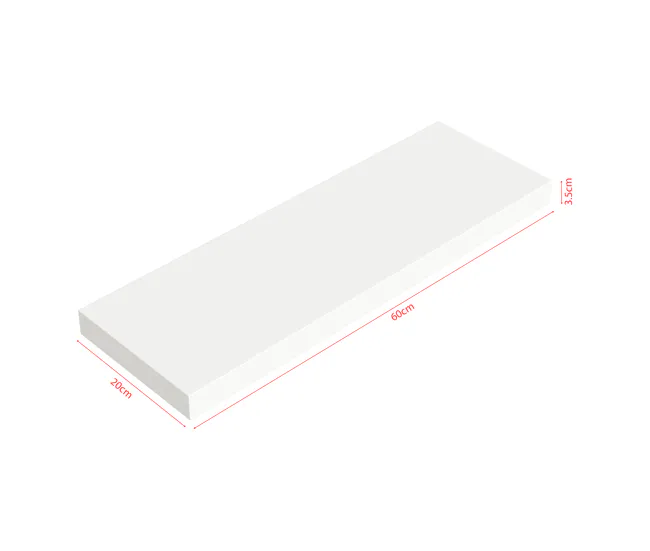 Kit de Oxigenación Set de 2 baldas flotantes Stranda MDF/metal 60x20x3,5cm - Blanco