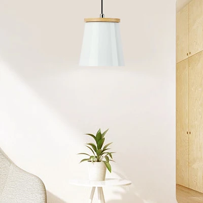 Lámpara colgante de estilo nórdico con sombra cónica, lámpara colgante de metálico para pasillo y balcón Negro