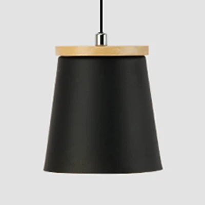 Lámpara colgante de estilo nórdico con sombra cónica, lámpara colgante de metálico para pasillo y balcón Negro