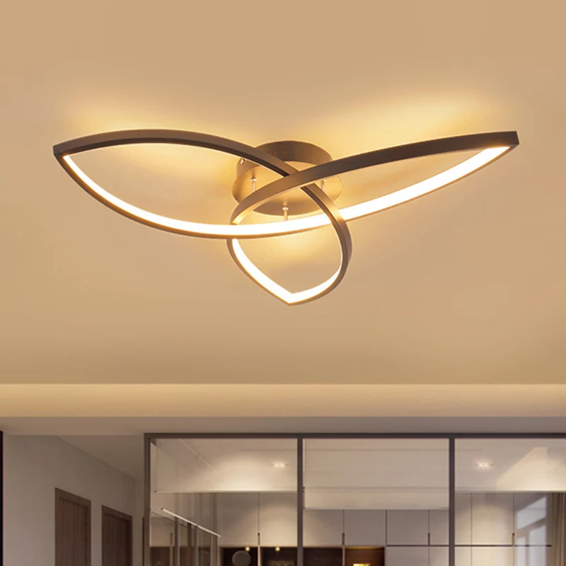 23"/29" W metallic bloemblaadje inbouwlamp eigentijds zwart/wit LED dicht bij plafondverlichting, warm/wit licht con Senso...