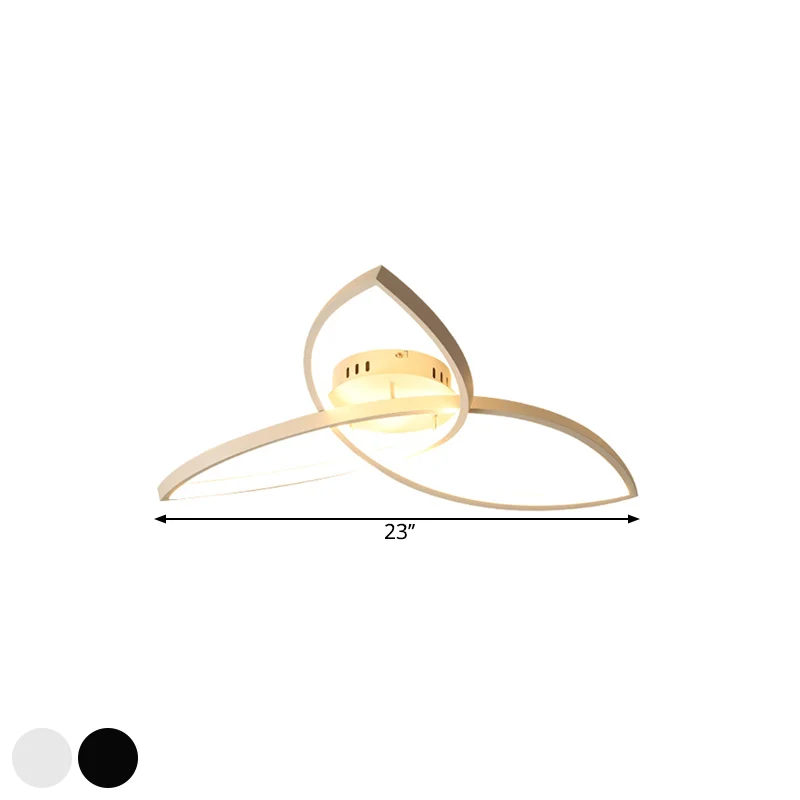23"/29" W metallic bloemblaadje inbouwlamp eigentijds zwart/wit LED dicht bij plafondverlichting, warm/wit licht con Senso...