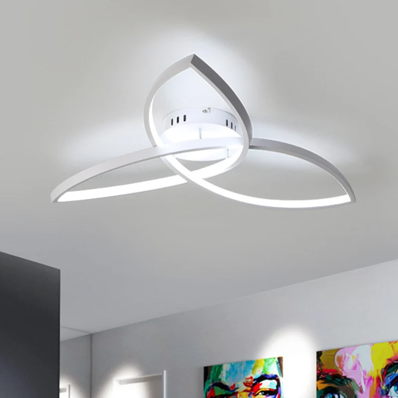 23"/29" W metallic bloemblaadje inbouwlamp eigentijds zwart/wit LED dicht bij plafondverlichting, warm/wit licht con Senso...