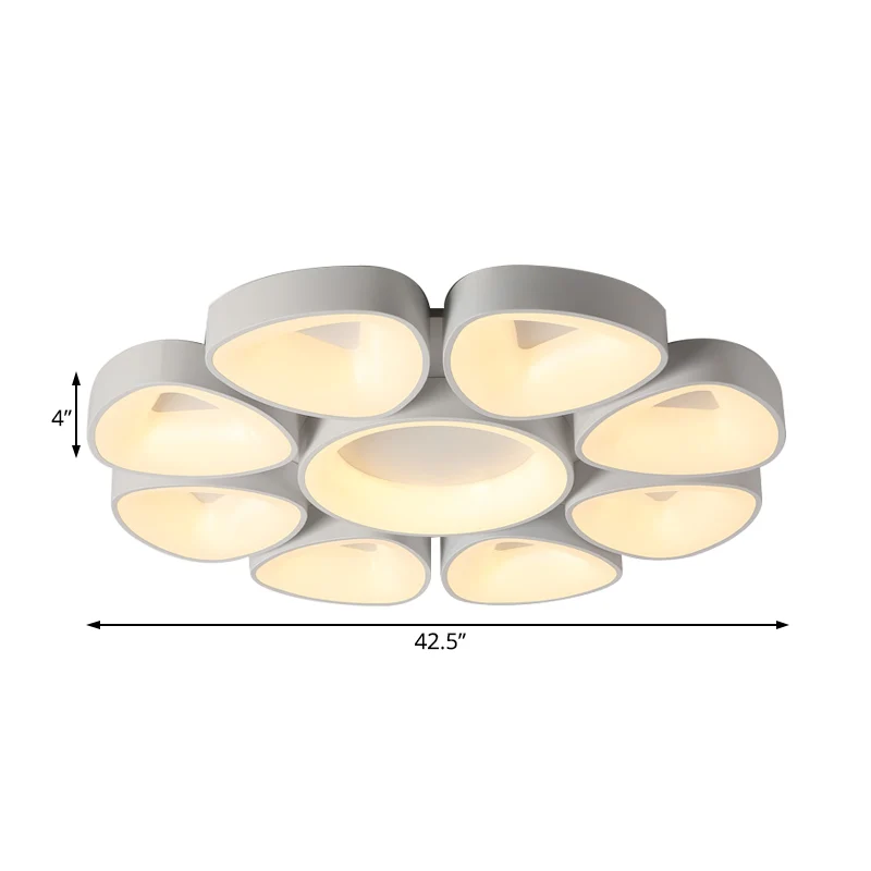 Bloemen inbouwlamp Scandinavisch acryl grijs/wit LED-plafondmontagearmatuur warm/wit licht con 3 Cabezales de Riego