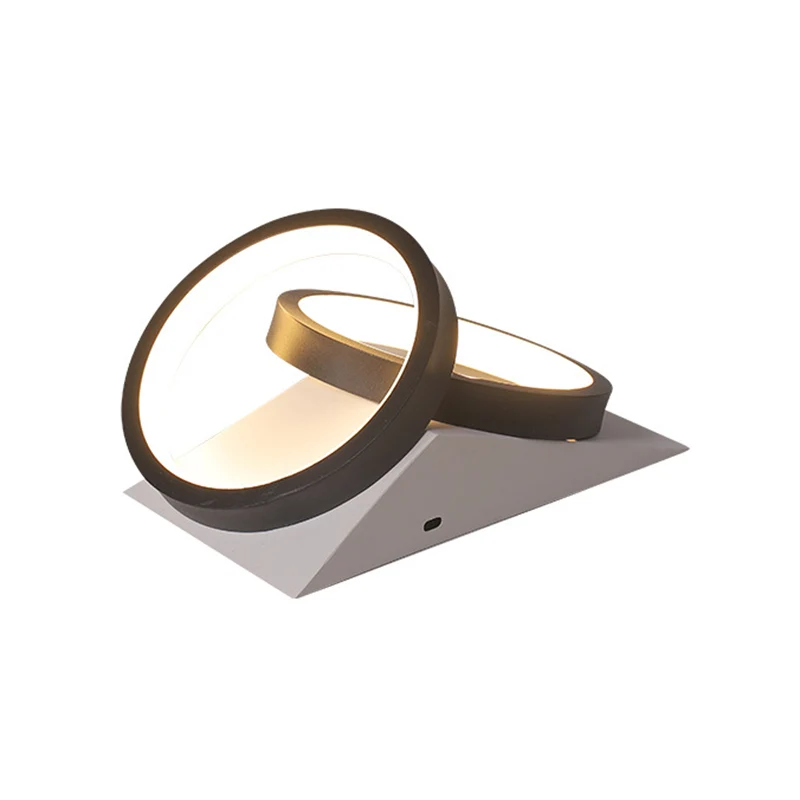 Certificado para Cultivo Interior Lámpara semi empotrada LED negra modernista con anillos metálicos para montaje en techo...