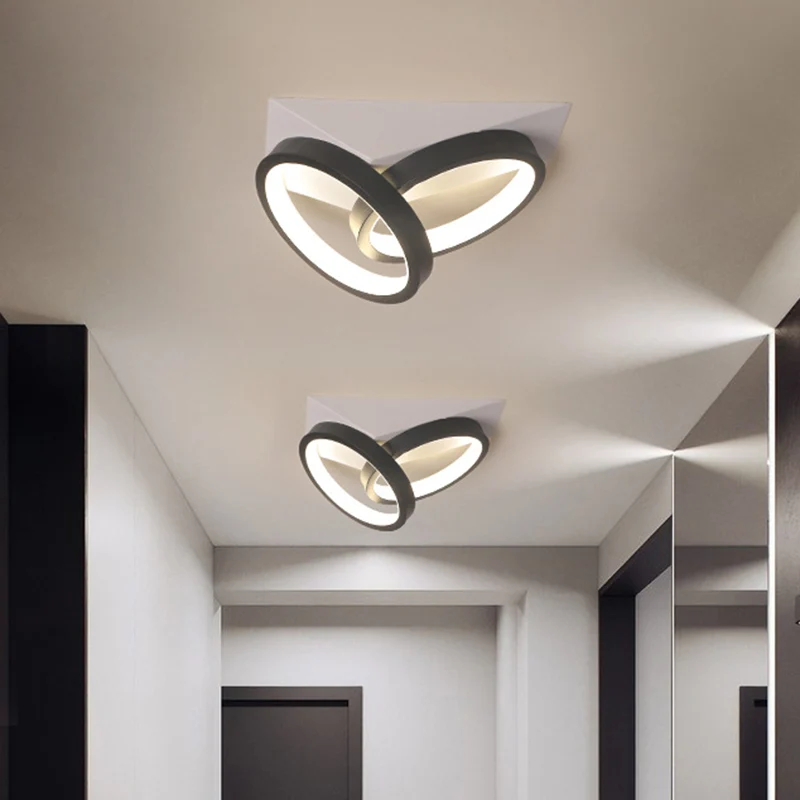 Certificado para Cultivo Interior Lámpara semi empotrada LED negra modernista con anillos metálicos para montaje en techo...