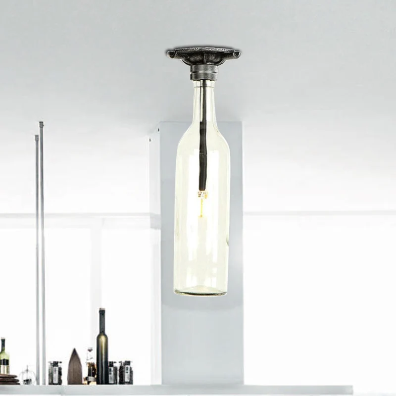 Certificado para Cultivo Interior Lámpara de techo con pantalla de cristal para botella, iluminación semi empotrada, estil...