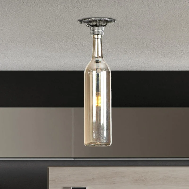 Certificado para Cultivo Interior Lámpara de techo con pantalla de cristal para botella, iluminación semi empotrada, estil...