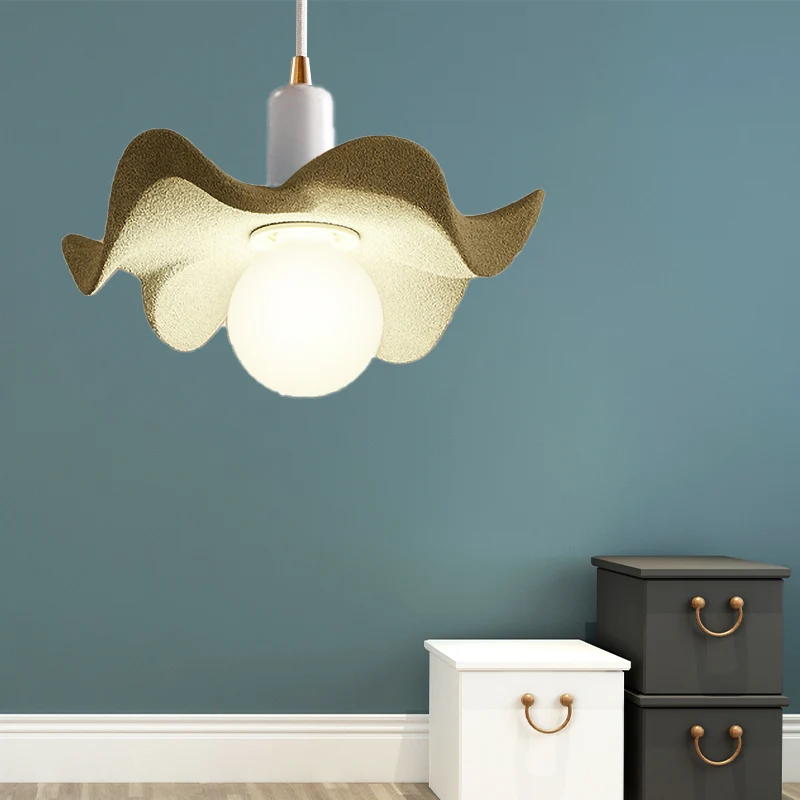Estante de Cultivo Lampada sospensione floreale stile Macaron Lampada sospensione luce singola resina per cameretta