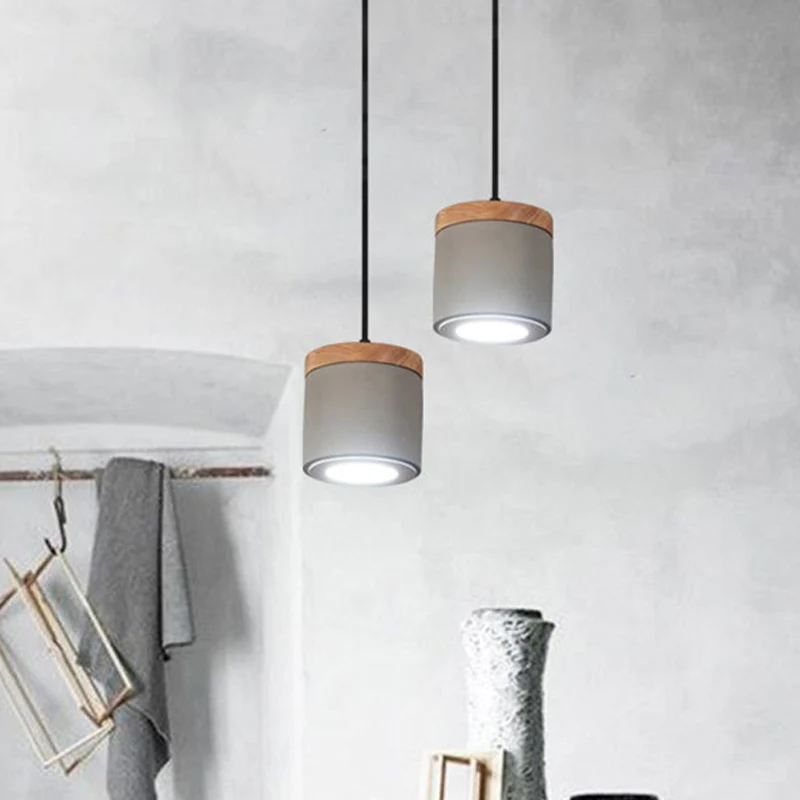 Humidificador para Plantas Lampada sospensione cilindrica per sala da pranzo cemento anticato, LED grigio, luce calda/bianca