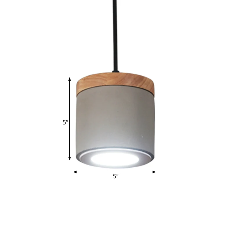 Humidificador para Plantas Lampada sospensione cilindrica per sala da pranzo cemento anticato, LED grigio, luce calda/bianca