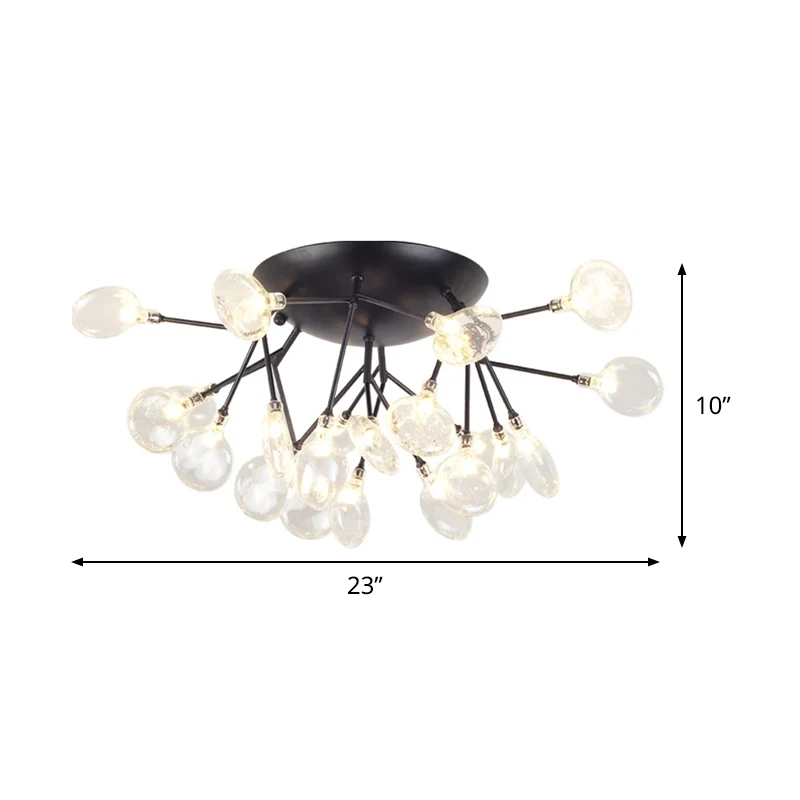 Humidificador para Plantas Lámpara de techo LED empotrada de cristal transparente, moderna, 21 bombillas, montaje semiempo...