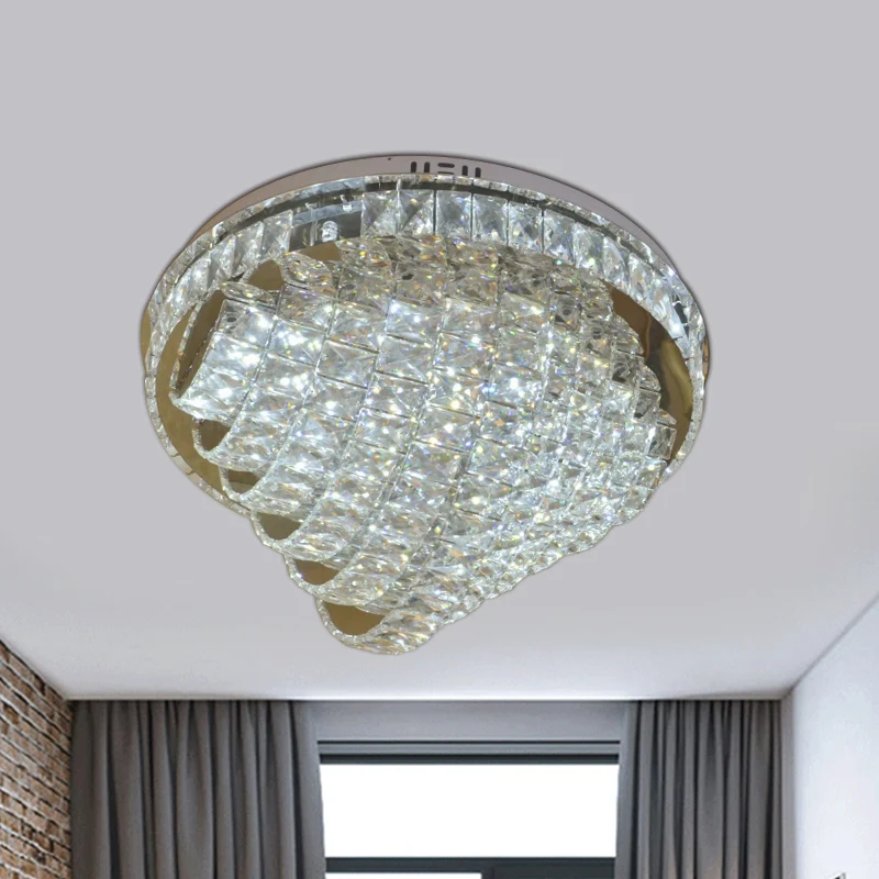 Illuminazione da incasso LED da 18"/22" W Lampada da soffitto cristallo sfaccettato strati stile semplice vicino alla lamp...