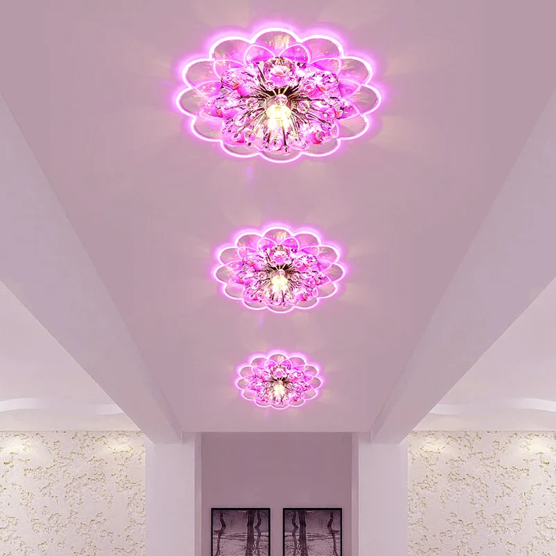 Kit de Herramientas Mini Illuminazione da soffitto LED Modernismo floreale smussato cristallo da incasso rosso per portico...