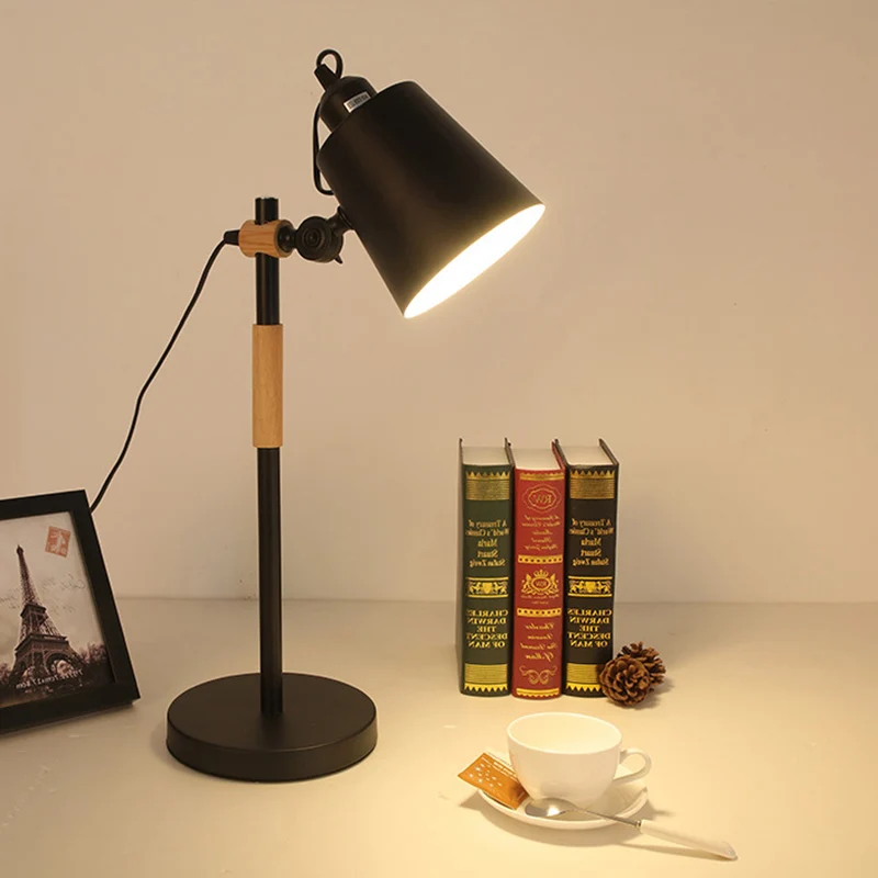 Kit de Herramientas Mini Lampada da scrivania girevole metallo con secchio, sala studio, 1 lampada da lettura stile Macaron