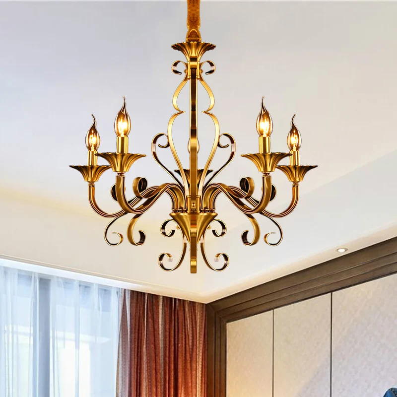 Kit de Herramientas Mini Lampadario 5/6/8 luci Lampada sospensione Colonialismo Lampada sospensione soffitto metallo forma...