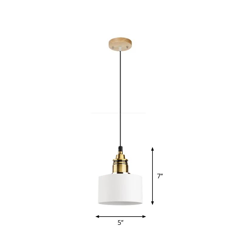 Koepel/Cilinder/Kegel Ijzer Hanglamp Macaron Enkel Wit/Roze/Blauw en Messing Plafond Hanglamp voor Nachtkastje Compatible...