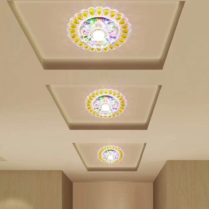 Kristallen bloemblaadje inbouwplafondlamp Moderne LED-inbouwarmatuur wit met druppelvormige rand para Apartamentos