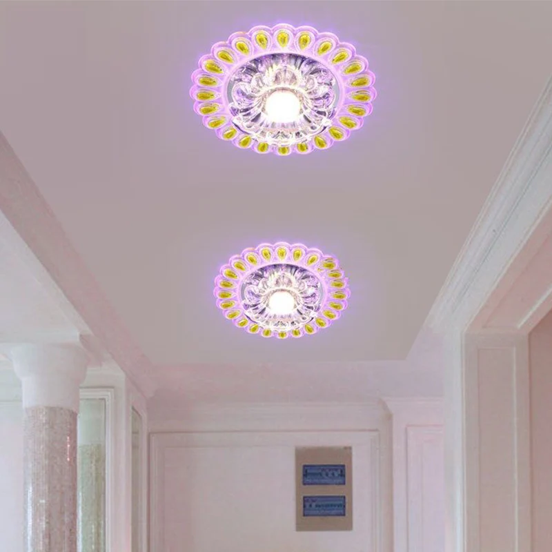 Kristallen bloemblaadje inbouwplafondlamp Moderne LED-inbouwarmatuur wit met druppelvormige rand para Apartamentos
