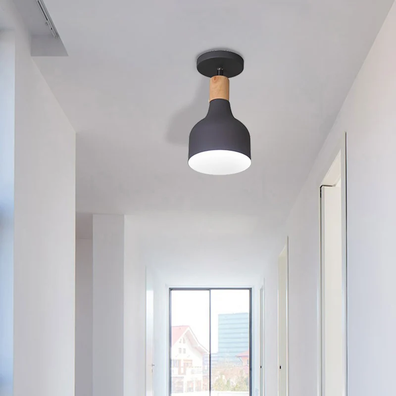 Lampada da semi-incasso verde/bianco/grigio con paralume metallo nordico 1 lampadina plafoniera da semi-incasso per intern...