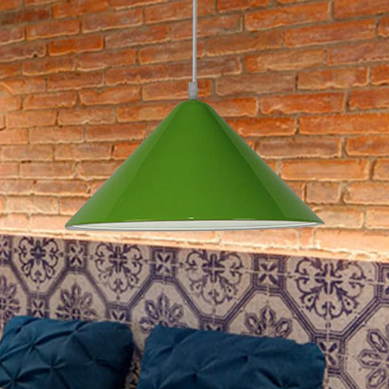 Lampada sospensione cono nordico metallo 1 luce Lampada sospensione nera/bianca/rossa per sala da pranzo, larghezza 12,5"/...