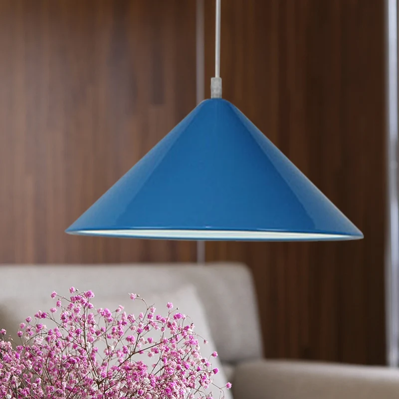 Lampada sospensione cono nordico metallo 1 luce Lampada sospensione nera/bianca/rossa per sala da pranzo, larghezza 12,5"/...