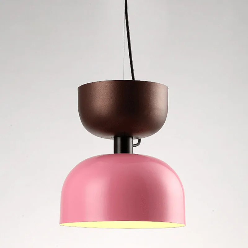 Lampada sospensione cupola metallo Lampada sospensione contemporanea 1 testa rosa/verde con Garantí Limitada