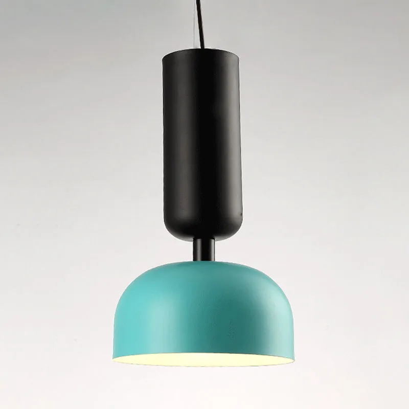 Lampada sospensione cupola metallo Lampada sospensione contemporanea 1 testa rosa/verde con Garantí Limitada