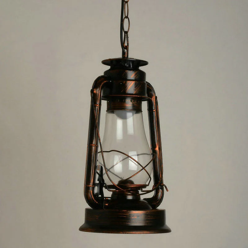 Lampada sospensione lanterna nautica cherosene Lampada sospensione vetro trasparente lampadina singola per corridoio para...